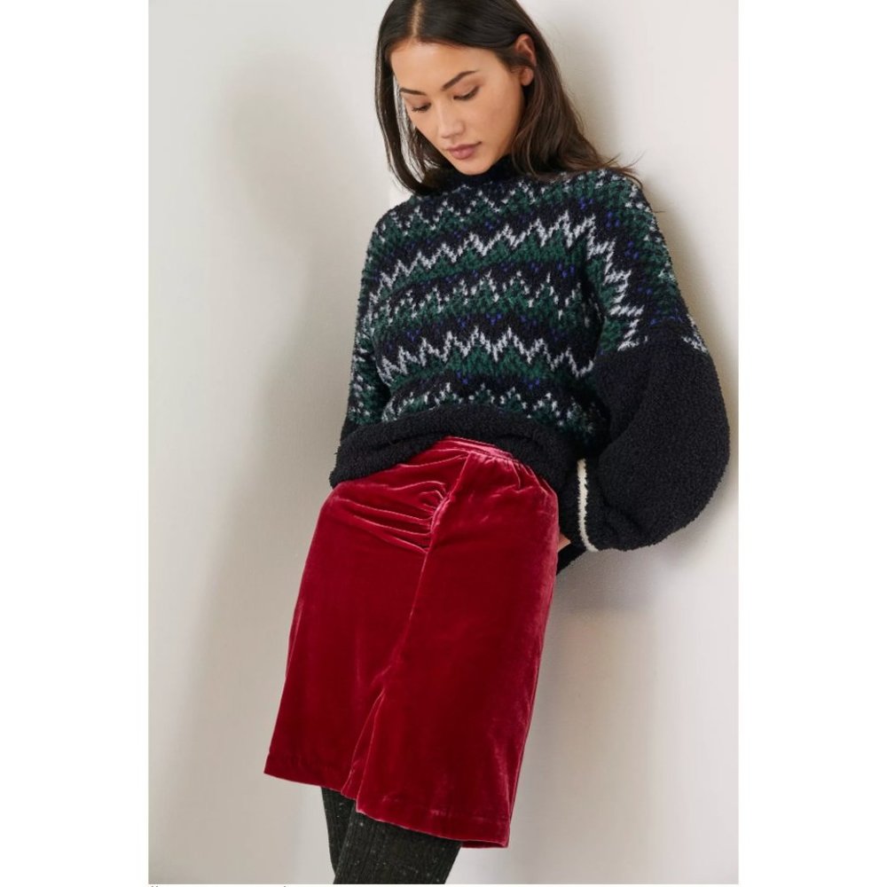 Anthropologie Montie Velvet Mini Skirt - Picture 1 of 4